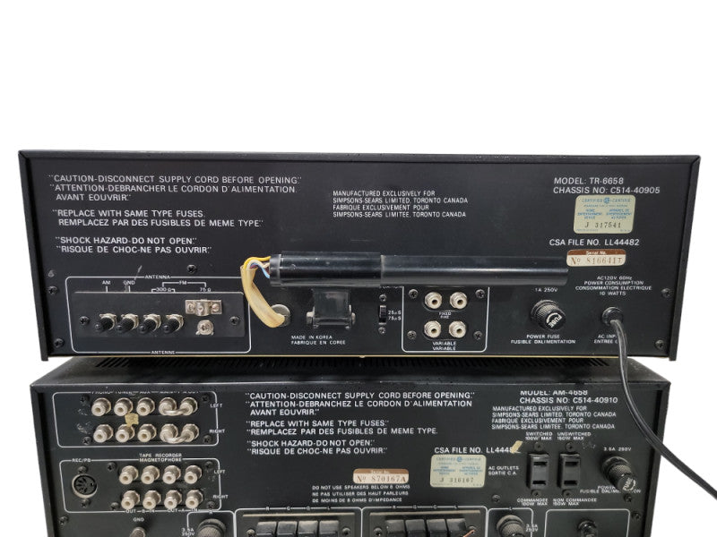 Vintage Sears Professional Series Amp AM 4658 and Tuner TR 6658