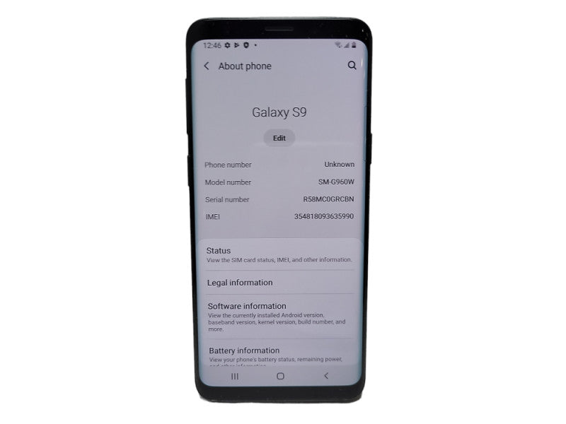 Samsung Galaxy S9 64GB (SM-G960W) READ $