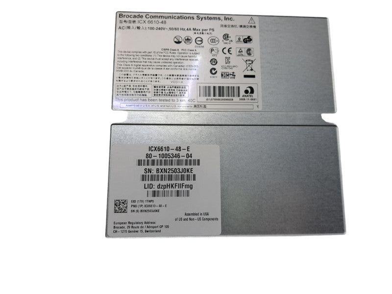 Brocade ICX6610-48-E 48-Port Gigabit Ethernet L3 Switch + QSFP Module
