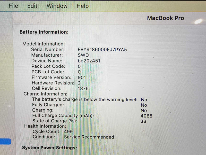 Apple Macbook Pro 2019 13\\" 4-Core i5-8279U @ 2.4GHz 8GB DDR3 500GB SSD (