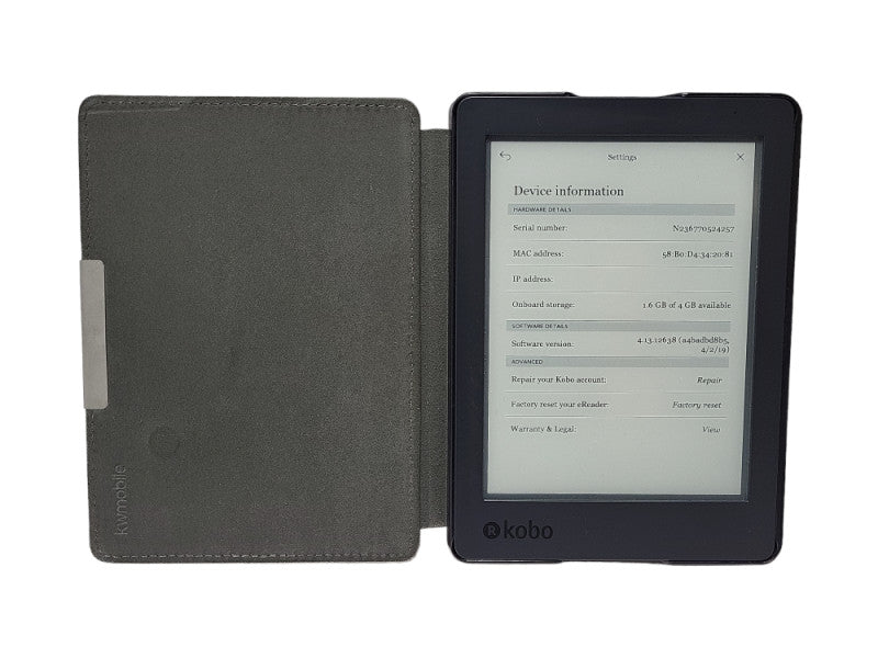 Kobo Aura Edition 2 N236 eReader Wi-Fi 6.0\\" 4GB w/ a case $