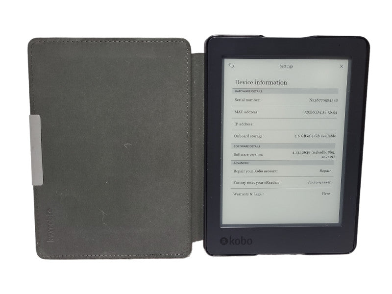 Kobo Aura Edition 2 N236 eReader Wi-Fi 6.0\\" 4GB w/ a case $