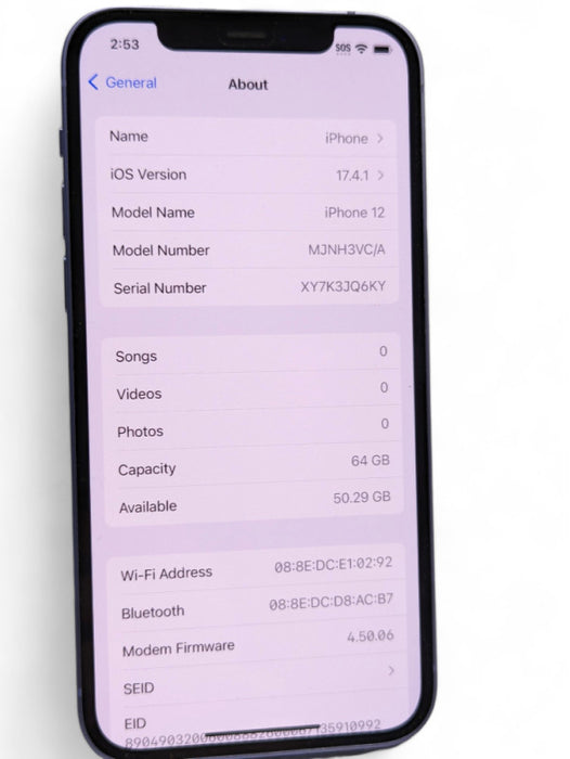 Apple iPhone 12 64GB Purple UNLOCKED  -