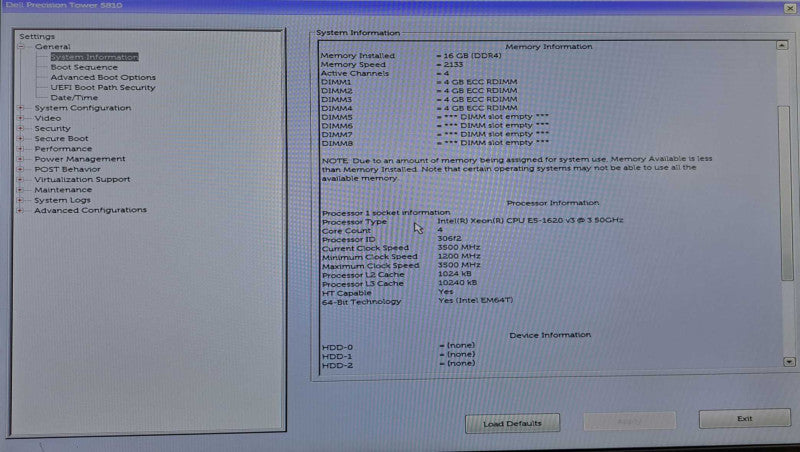 Dell Precision T5810 | Xeon E5-1620 v3 @ 3.50GHz 4C, 16GB DDR4, FirePro W5100