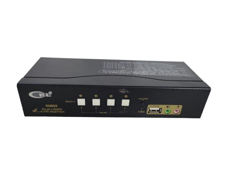 CKL HDMI KVM Switch 4 Port Dual 4K Monitor Extended Display !