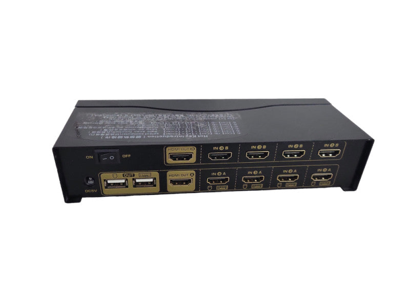 CKL HDMI KVM Switch 4 Port Dual 4K Monitor Extended Display !
