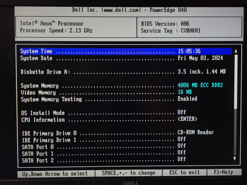Dell PowerEdge 840 Intel Xeon X3120 @ 2.13 GHz 4 GB RAM No HDD $