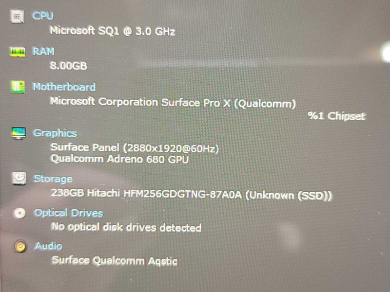 Microsoft Surface Pro X | SQ1 | 8GB RAM| 256GB SSD  Î²