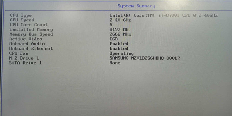 Lenovo ThinkCentre M920Q USFF i7-8700T 2.4GHz, 8GB RAM, 256GB NVMe !