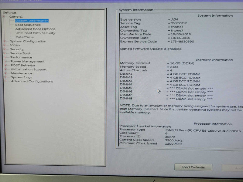 Dell Precision T5810 Xeon E5-1650v3 3.5GHz 8GB, AMD FirePro W5100, 685W PSU _