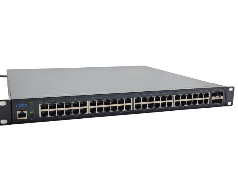 Datto E48 48-Port Gig PoE+ Cloud Managed L2 Switch w/ 4 Dual-Speed SFP READ _