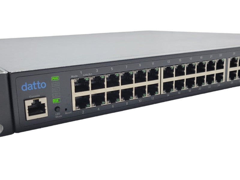 Datto E48 48-Port Gig PoE+ Cloud Managed L2 Switch w/ 4 Dual-Speed SFP READ _