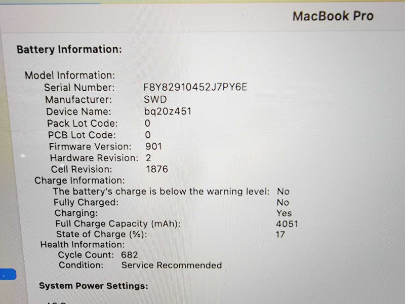 Apple Macbook Pro 2018 13\\" 4-Core i7-8559U @ 2.7GHz 16GB DDR3 500GB SSD (