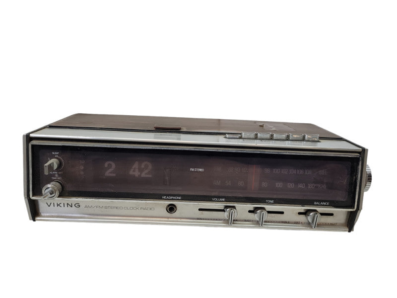 Vintage VIKING AM/FM CLOCK RADIO (READ) %
