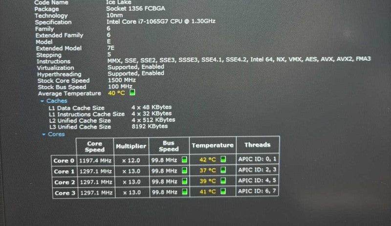 Asus ZenBook 14 UX425J Intel Core i7-1065G7@1.3GHz 8GB RAM 512GB SSD READ!  Lap200