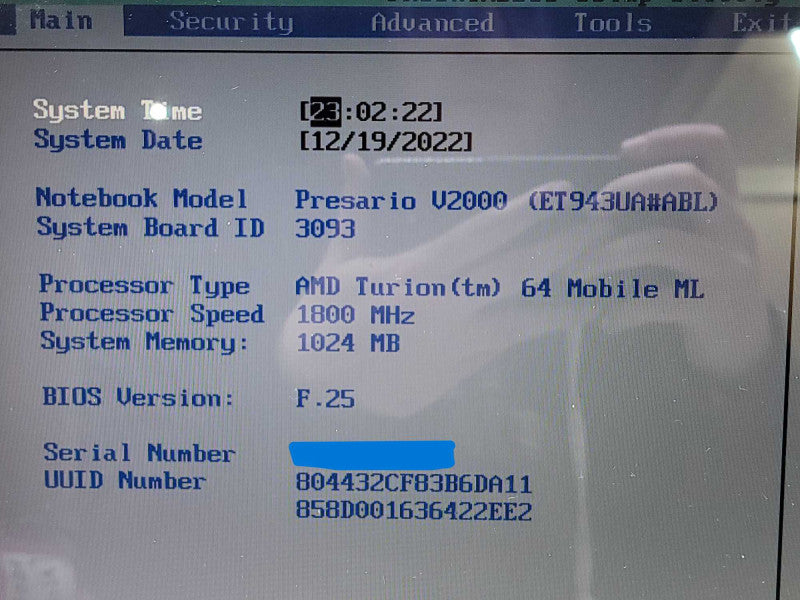 Compaq Presario V2000| AMD Turion 64| 1GB DDR | NO HDD  Î²