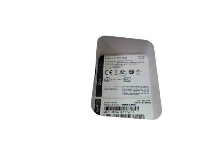 Cisco Meraki MR45-HW Wireless Access Point White UNCLAIMED (unit Only) %