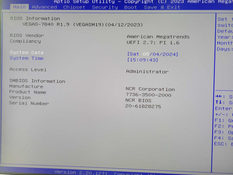 NCR CX8 7736-3500-2000 POS Terminal Intel i5-9500TE 8GB, NO HDD SEE _