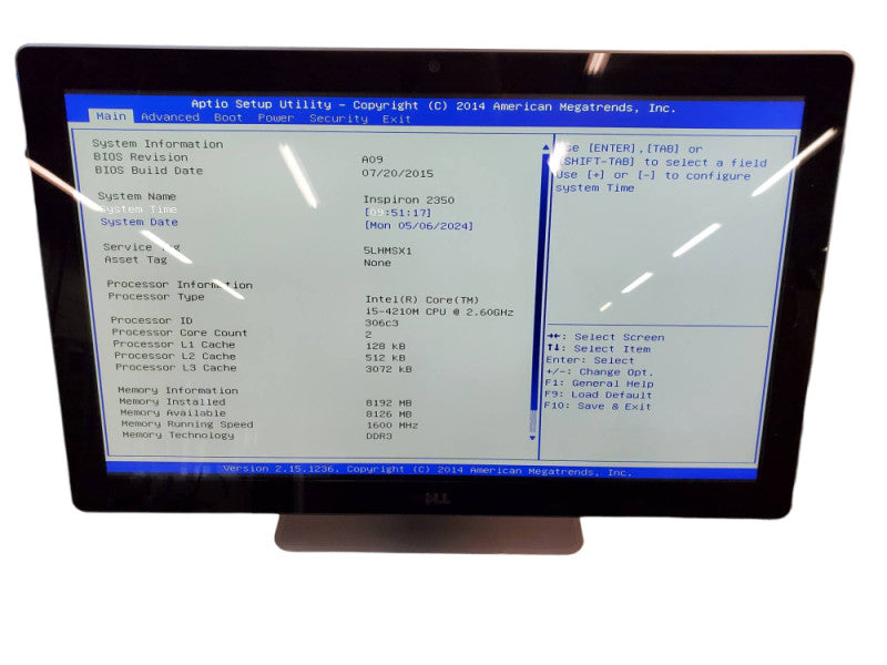 Dell Inspiron 2350 AiO i5-4210M 8GB RAM NO HDD @