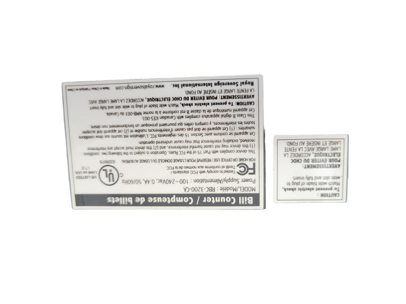 Royal Sovereign RBC-3200-CA Bill Counter Machine %