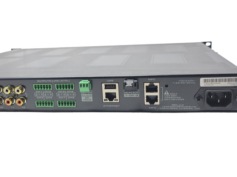 QSC MP-M80 16 Input 8-Output Music and paging zone mixer, READ _