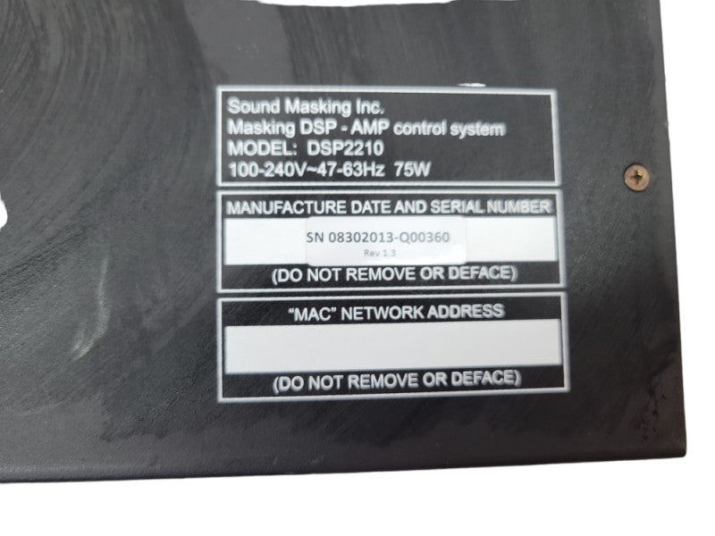 Atlas DSP2210 Sound Masking Generator %