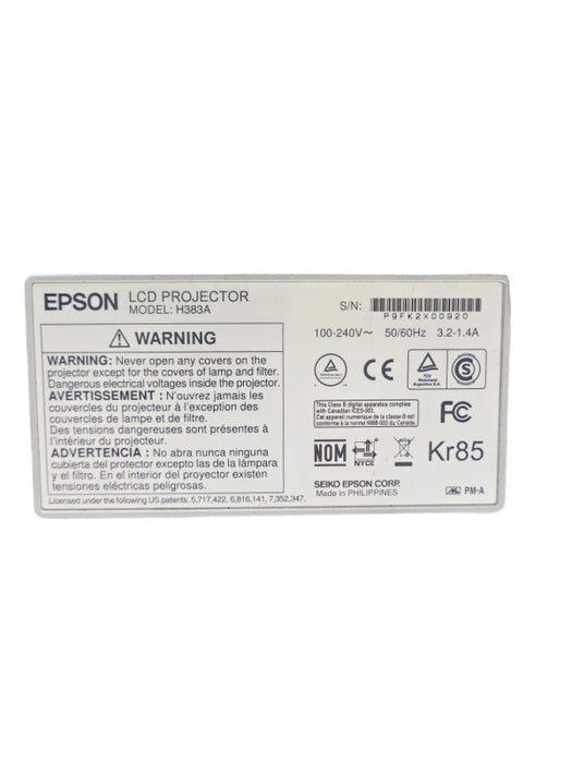 Epson PowerLite 95 Projector Model H383A - 325 hours &