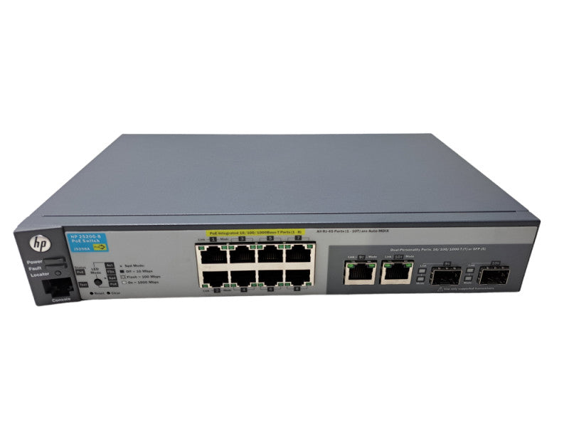 HP J9298A 2520G-8 | 8-Port Gigabit PoE Managed Switch | 2x SFP  Q