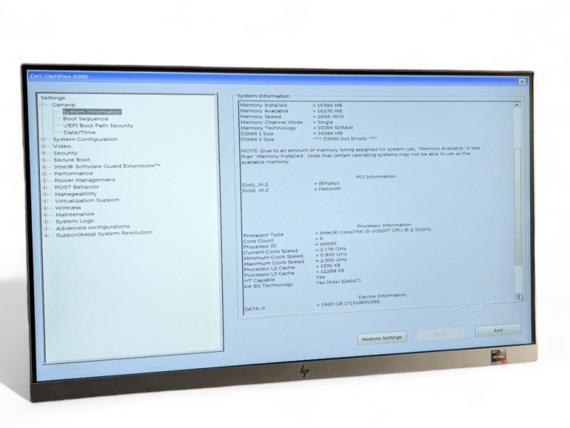 Dell OptiPlex 5080 Micro Intel Core i5-10500T @ 2.30Ghz, 16GB RAM & 1.7TB SSD -