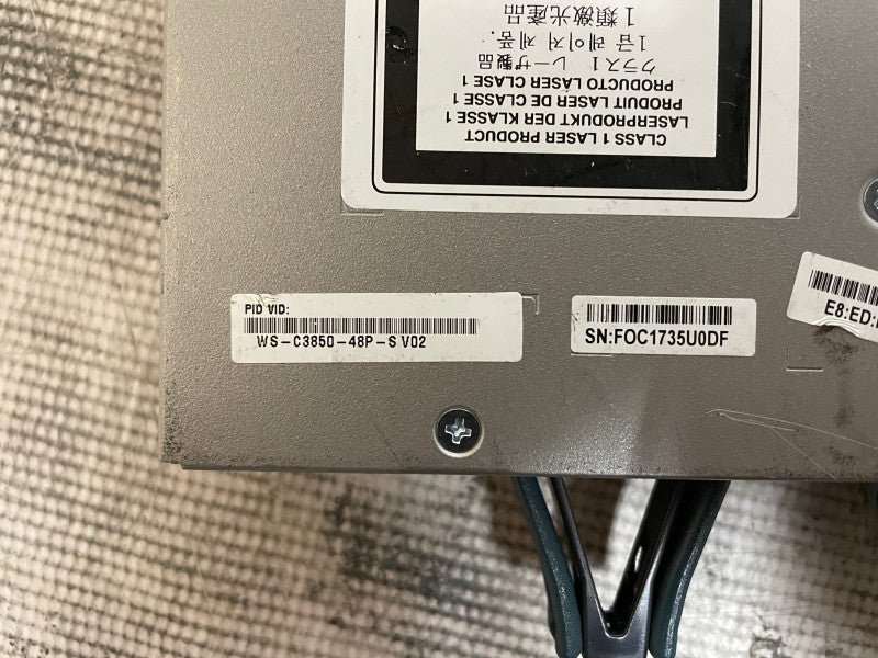 Cisco WS-C3850-48P-S Gigabit PoE Network Switch, 1x 1100 WAC PSU
