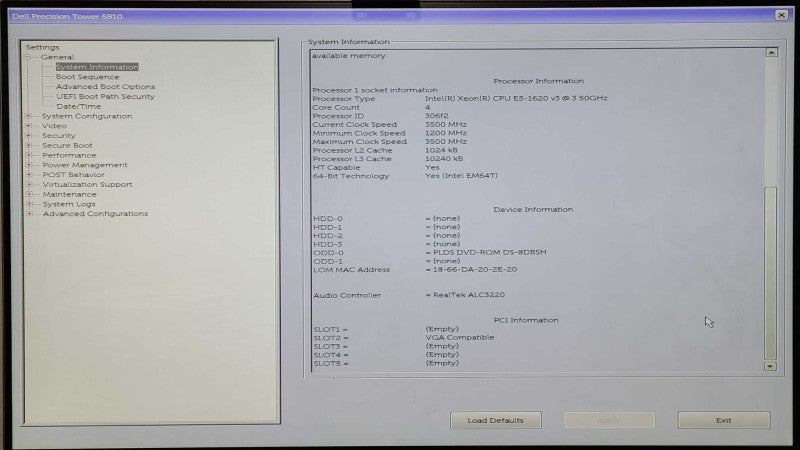 Dell Precision T5810, Xeon E5-1620 v3 3.50GHz, 16GB DDR4, FirePro W5100