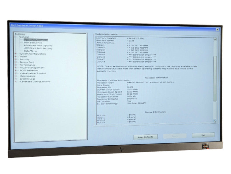 DELL Precision Tower 5810 Intel Xeon E5-1620 v3 @ 3.50Ghz, 16GB RAM  -
