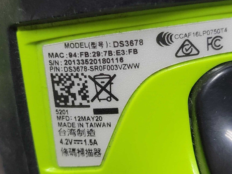ZEBRA DS3678 DS3678-SR0F003VZWW BARCODE SCANNER w/ Cradle, READ _