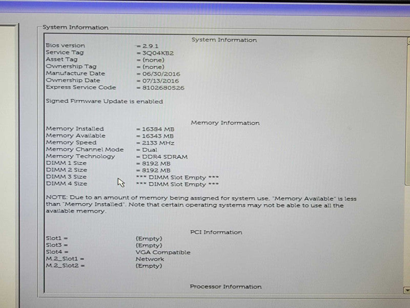 Dell XP5 i7-6700 CPU @ 3.40GHz| 16GB RAM DDR4 dual channel| PS2000 5GB