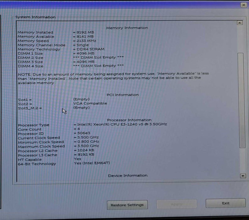 Dell Precision 3420 SFF | Xeon E3-1240 v5 @ 3.50GHz 8GB DDR4, Quadro K620