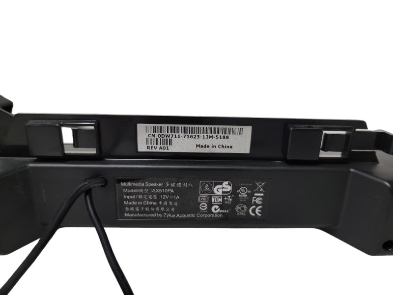 Dell sound bar AX510/510PA Multimedia Soundbar PC Monitor Speaker w/ Power adapter