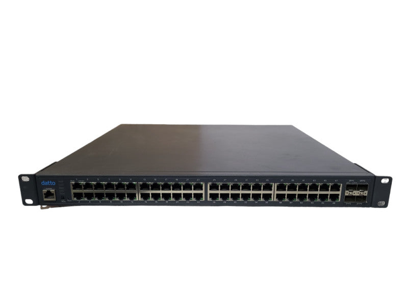 Datto E48 48-Port Gig PoE+ Cloud Managed L2 Switch w/ 4 Dual-Speed SFP, READ