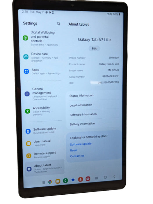 Samsung Galaxy Tab A7 lite 32GB SM-T227U UNLOCKED -