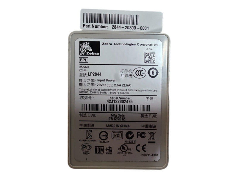 Zebra LP 2844 USB Direct Thermal Label Printer, 2844-20300-0001