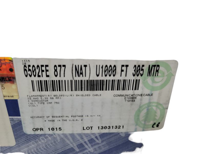 BELDEN | 6502FE 877U1000 -Multi-Conductor - Commercial Applications 4 22 AWG  %