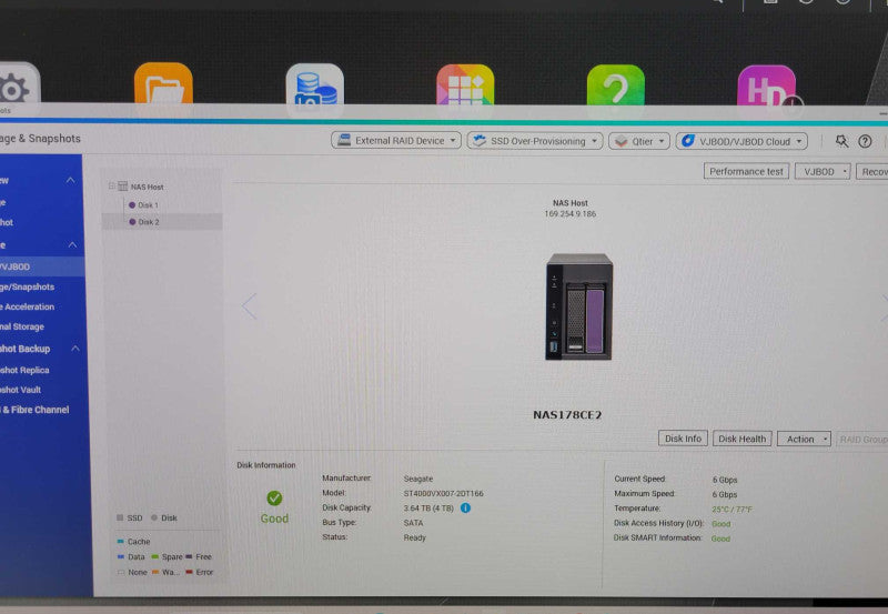 QNAP TS-253A 2-Bay Network Attached Storage 2x 4TB HDD _