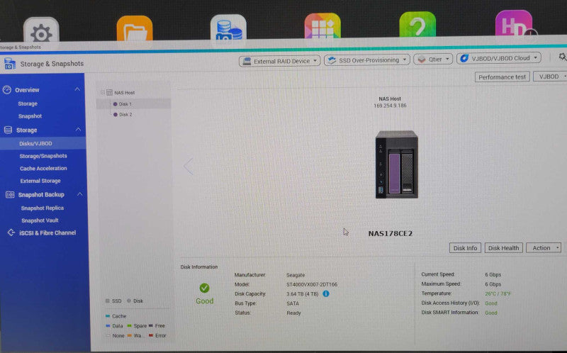 QNAP TS-253A 2-Bay Network Attached Storage 2x 4TB HDD _