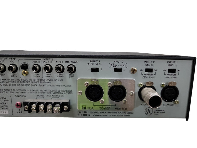 TOA 500 Series Amplifier A-506A Mixer Amplifier