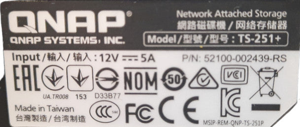 QNAP TS-251+ 2-Bay NAS Server, No Hard Drives