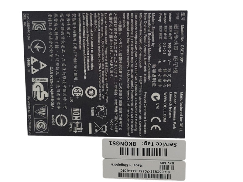 DELL LTO5 SAS HH ultrium5 External Tape Drive CSEH 001 06CG35 _