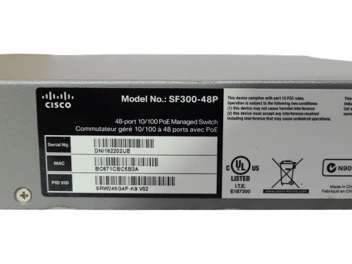 Cisco SF300-48P 48-Port 10/100 PoE Managed Switch Q