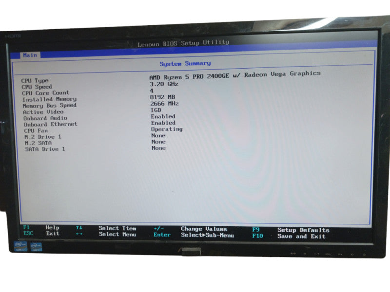 Lenovo ThinkCentre M715Q AMD Ryzen 5 Pro 2400GE 8GB RAM