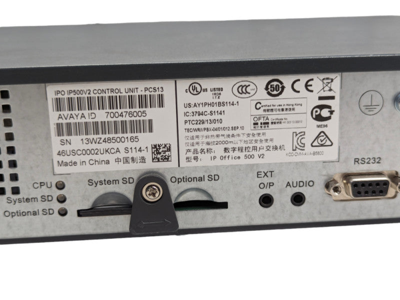 AVAYA IP Office 500 v2 with 1x DS (1-6) 700504556 & 1x (1-2) 700431778 module -