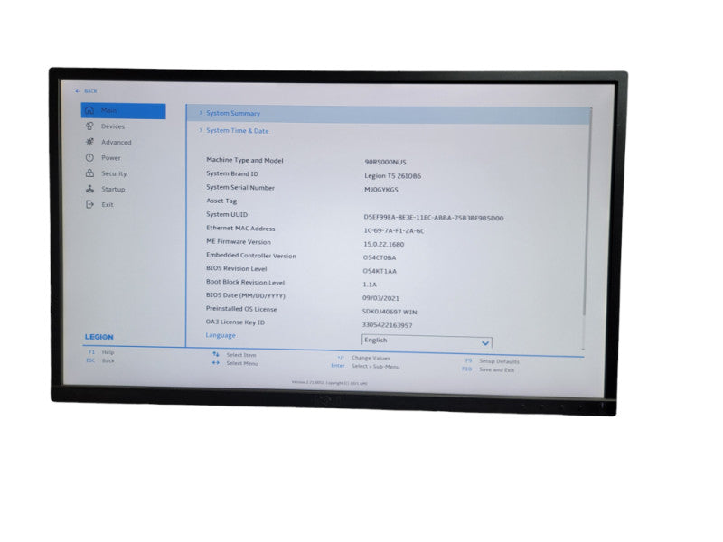 Legion T5 26IOB6 11th Gen i7 - 11700 @ 2.50GHz 16GB DDR4 Î¸