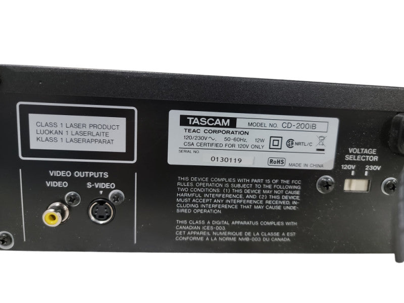 Tascam CD-200iB CD Player with iPod Dock (30pin)